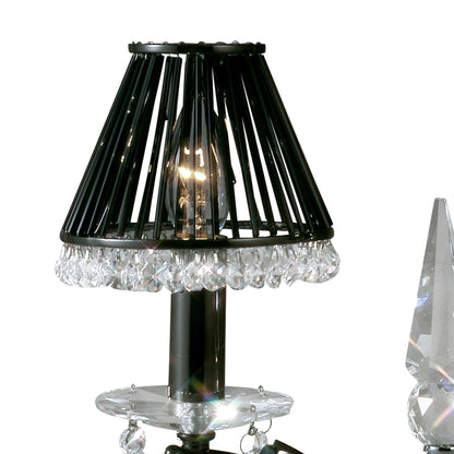 Diyas Tara Table Lamp 2 Light E14 Black Chrome/Crystal, NOT LED/CFL Compatible
