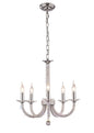 Diyas Elena 56cm  5 Light E14 Polished Chrome/Crystal Ceiling Pendant Light Fitting