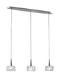 Mantra M3921 O2 Linear Pendant 3 Light G9 Line Small, Polished Chrome