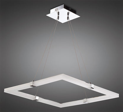 Mantra Fusion Taccia Taccía Pendant 28W LED Square 3000K, 2500lm, Polished Chrome/Frosted Acrylic, 3yrs Warranty