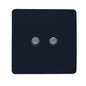 Trendi Switch 2 Gang Male F-Type Satellite Television Socket in Navy
