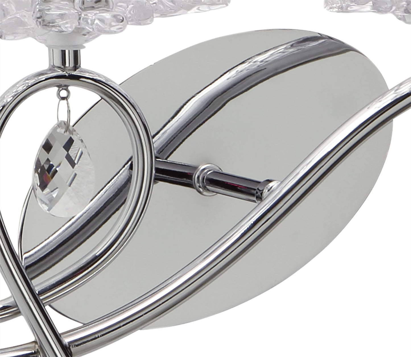 Mantra M5276 Louise Wall Light Right 2 Light E27 with White Shade Polished Chrome/Clear Crystal