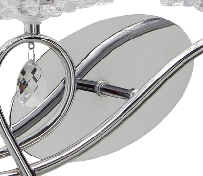 Mantra M5276 Louise Wall Light Right 2 Light E27 with White Shade Polished Chrome/Clear Crystal