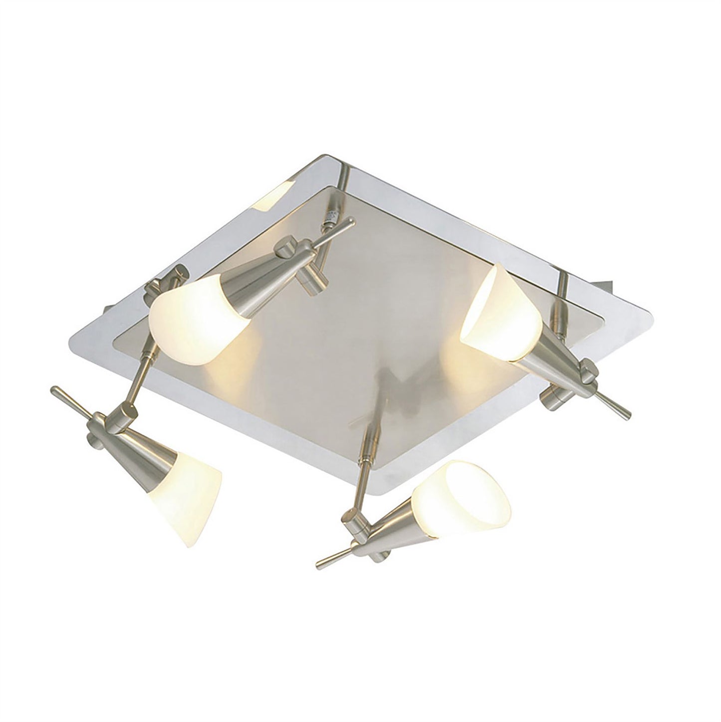 Diyas Diama Flush Plate G9 4 Light G9 Nickel/Polished Chrome/Opal Glass