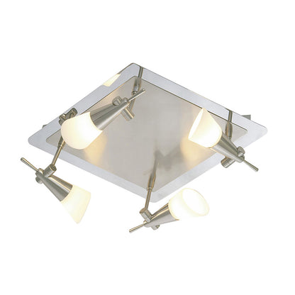 Diyas Diama Flush Plate G9 4 Light G9 Nickel/Polished Chrome/Opal Glass