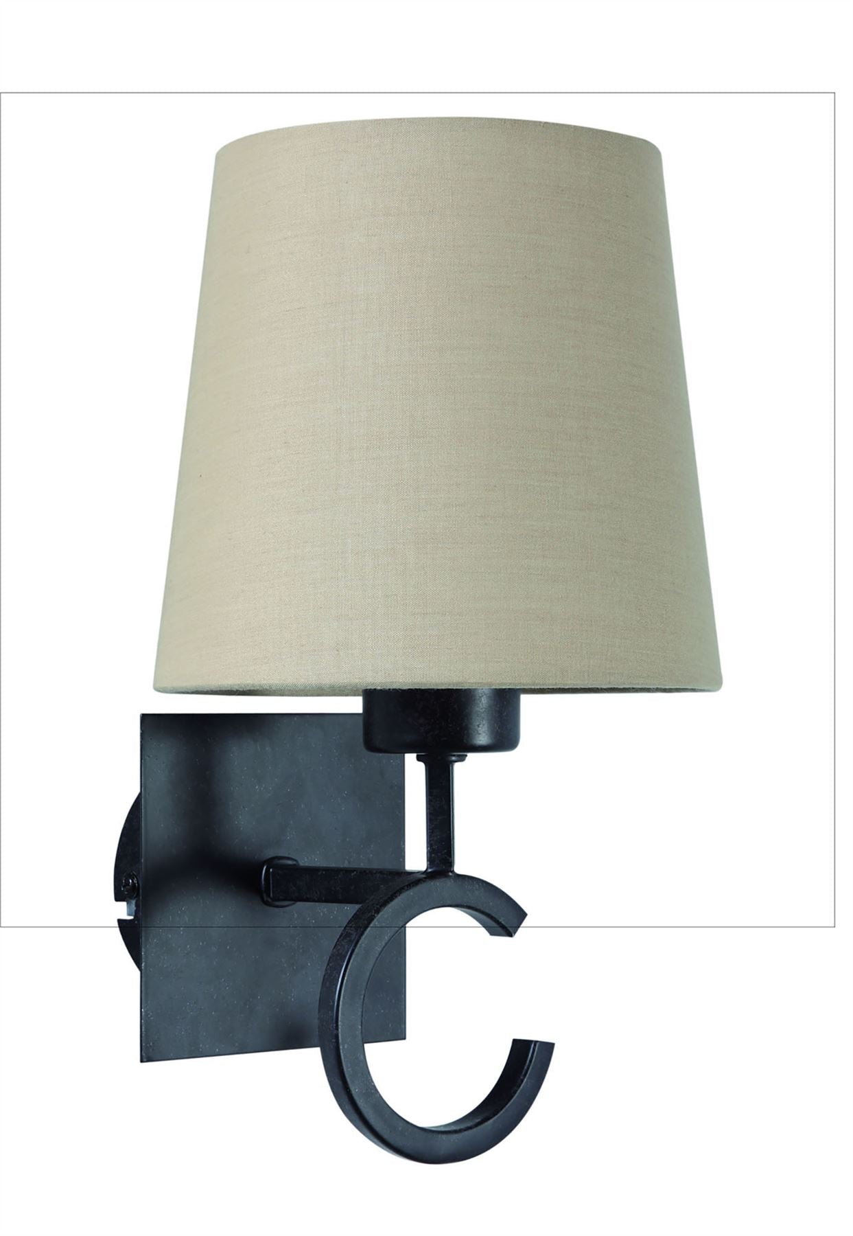Mantra M5216 Argi Wall Light 1 Light E27 with Taupe Shade Brown Oxide