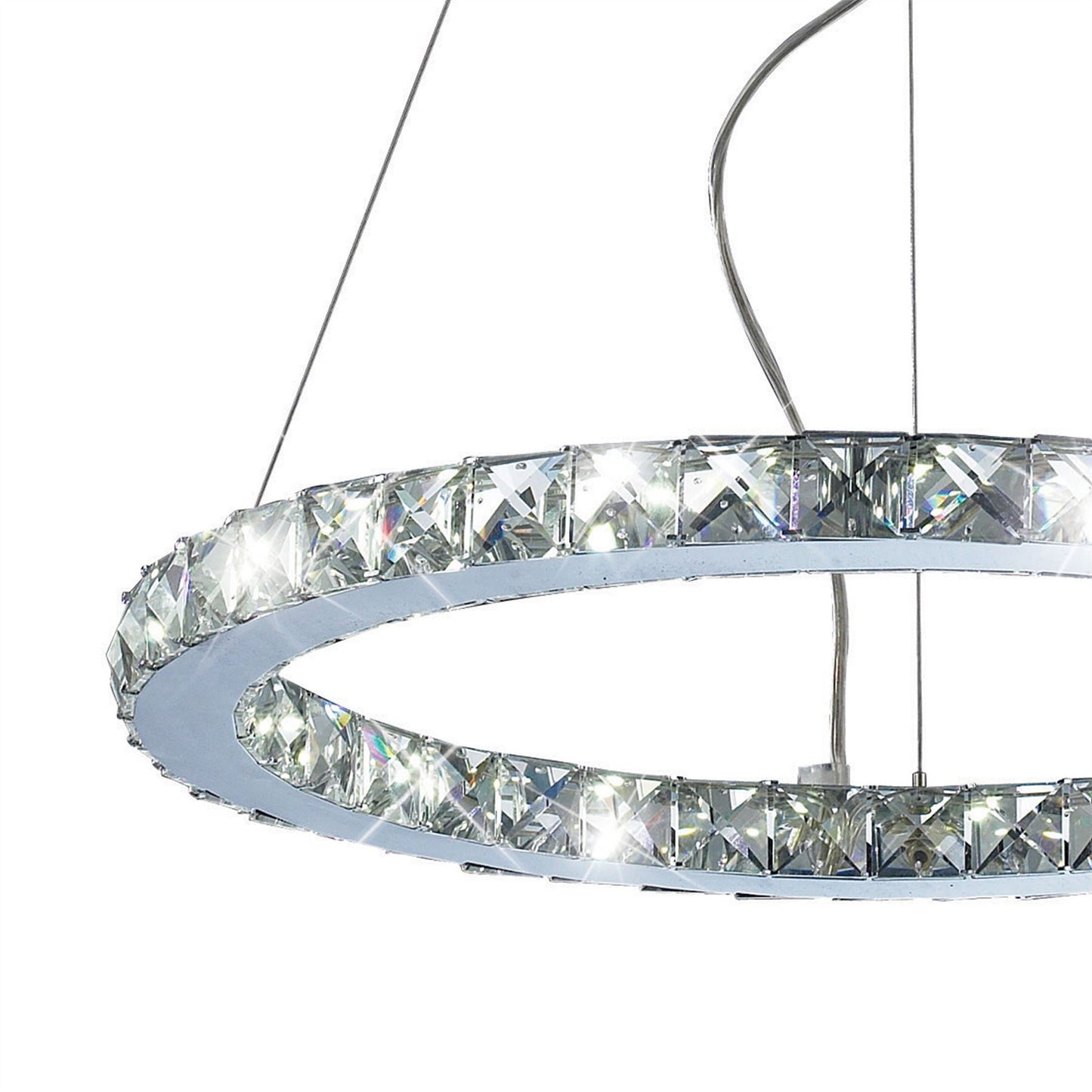 Diyas Galaxy 47cm  Round Small 27W LED 6000K Polished Chrome/Crystal Ceiling Pendant Light Fitting