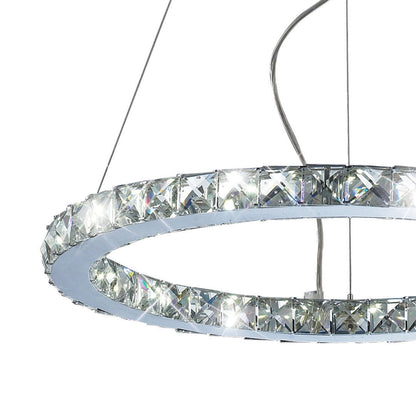 Diyas Galaxy 47cm  Round Small 27W LED 6000K Polished Chrome/Crystal Ceiling Pendant Light Fitting