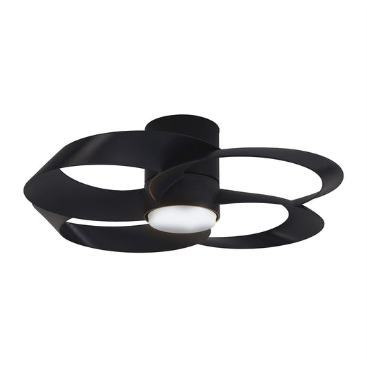 Rose 65cm 24W LED Dimmable Ceiling Light With Built-In 22W DC Reversible Fan, Remote Control 2700-5000K, 2000lm, Black