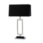 Diyas Home (DH) Linea Table Lamp Rectangle 1 Light E27 with Black Shade Polished Chrome/ Black/Crystal
