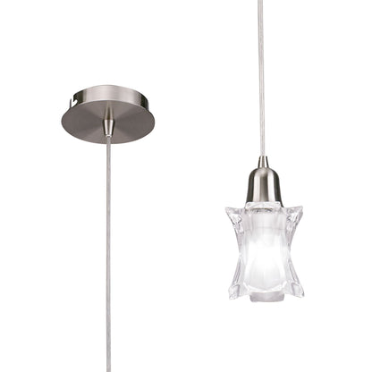 Mantra Alaska GU10 11cm Square Pendant 1 Light L1/SGU10, Satin Nickel, CFL Lamps INCLUDED