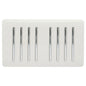 Trendi 8 Gang 2 Way Rocker Black Double Plate Light Switch in White - ART-SS88WH