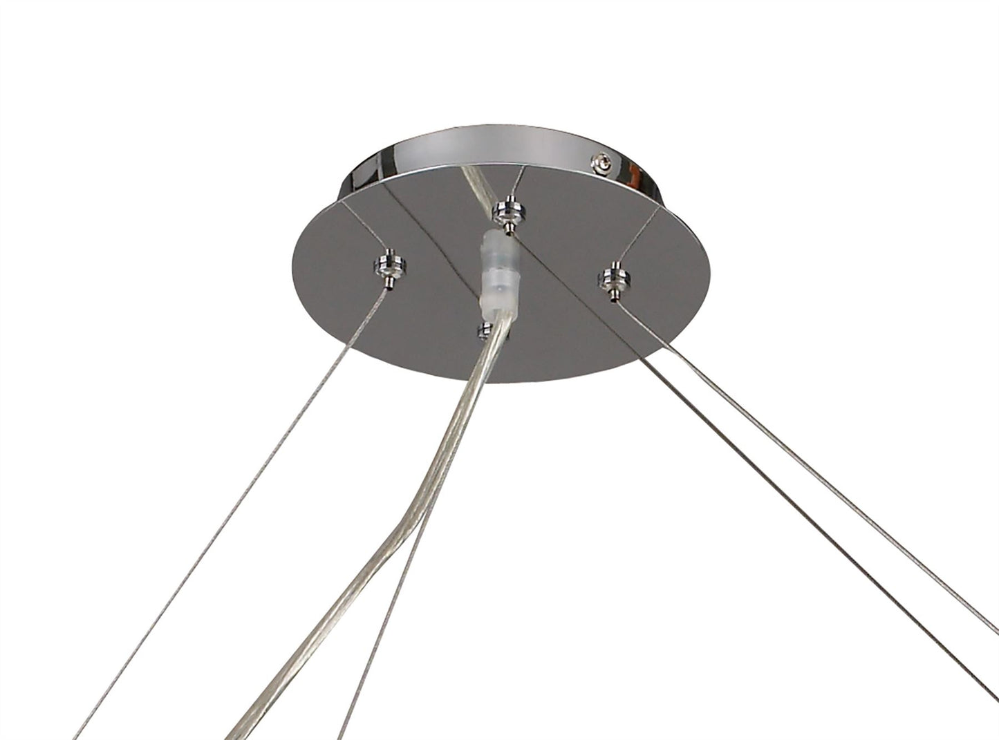 Mantra Guss Rectangular Pendant E27 12 Light E27 Curved Bar, Polished Chrome/White Acrylic, CFL Lamps INCLUDED