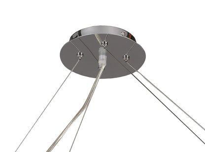 Mantra Guss Rectangular Pendant E27 12 Light E27 Curved Bar, Polished Chrome/White Acrylic, CFL Lamps INCLUDED