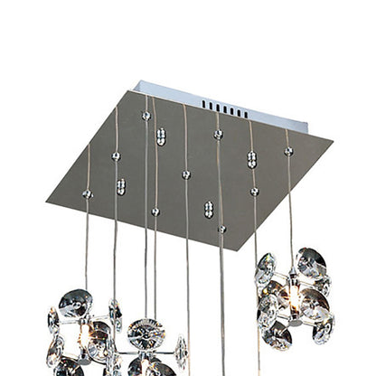 Diyas Nico 29cm  9 Light G4 Polished Chrome/Crystal, NOT LED/CFL Compatible Ceiling Pendant Light Fitting