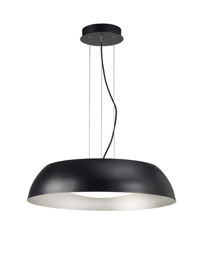 Mantra M4843 Argenta Pendant Large 30W LED 3000K, 3000lm, Matt Black/Silver/White Acrylic, 3yrs Warranty