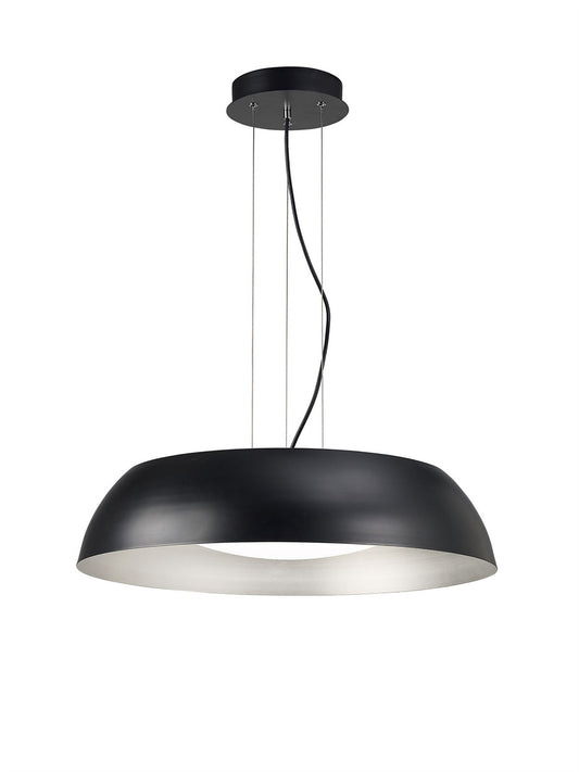 Mantra M4843 Argenta Pendant Large 30W LED 3000K, 3000lm, Matt Black/Silver/White Acrylic, 3yrs Warranty