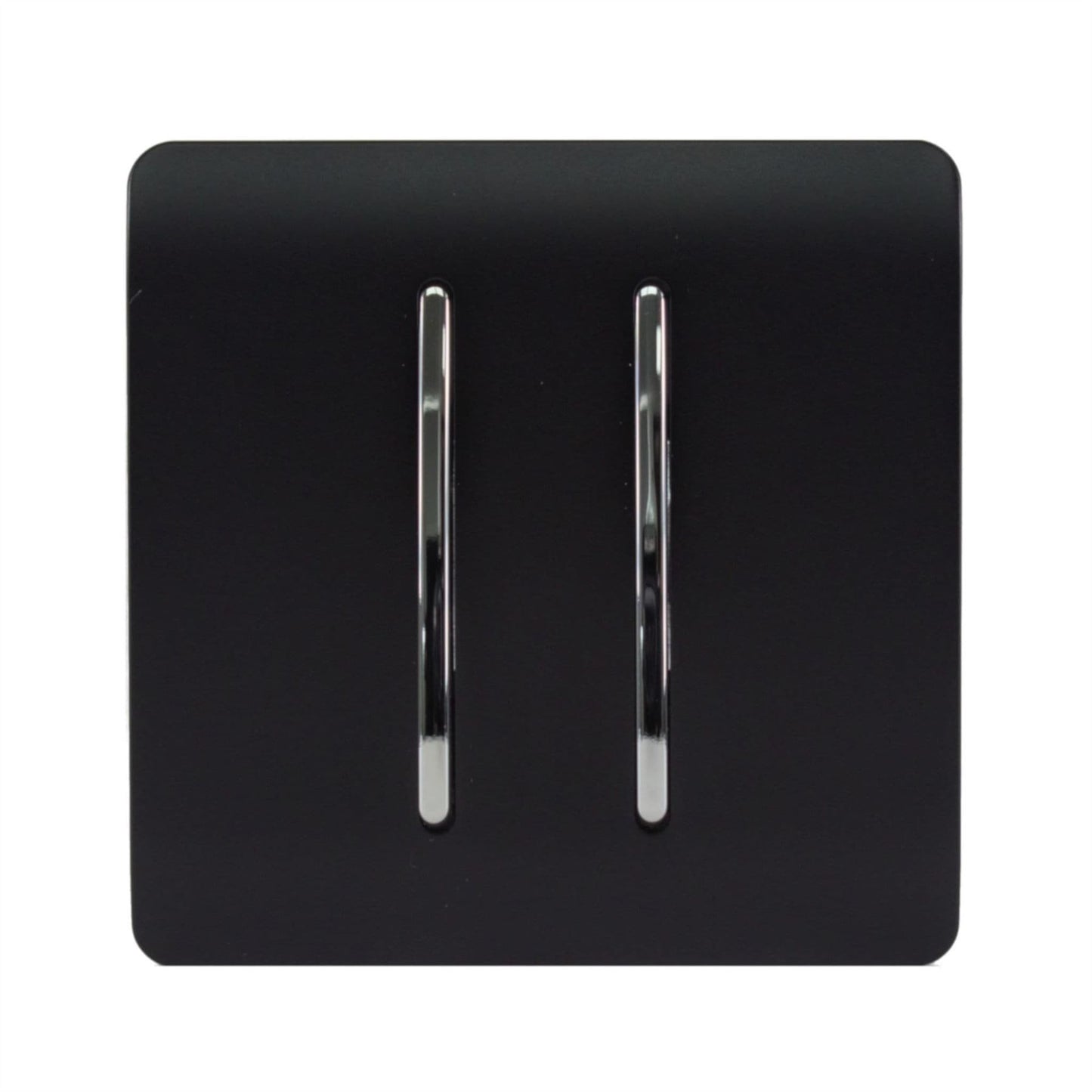Trendi 2 Gang Artistic Modern Glossy Tactile Home Automation Switch Matt Black