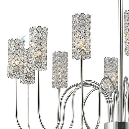 Diyas Martina 78cm  12 Light G4 Polished Chrome/Crystal, NOT LED/CFL Compatible Ceiling Pendant Light Fitting