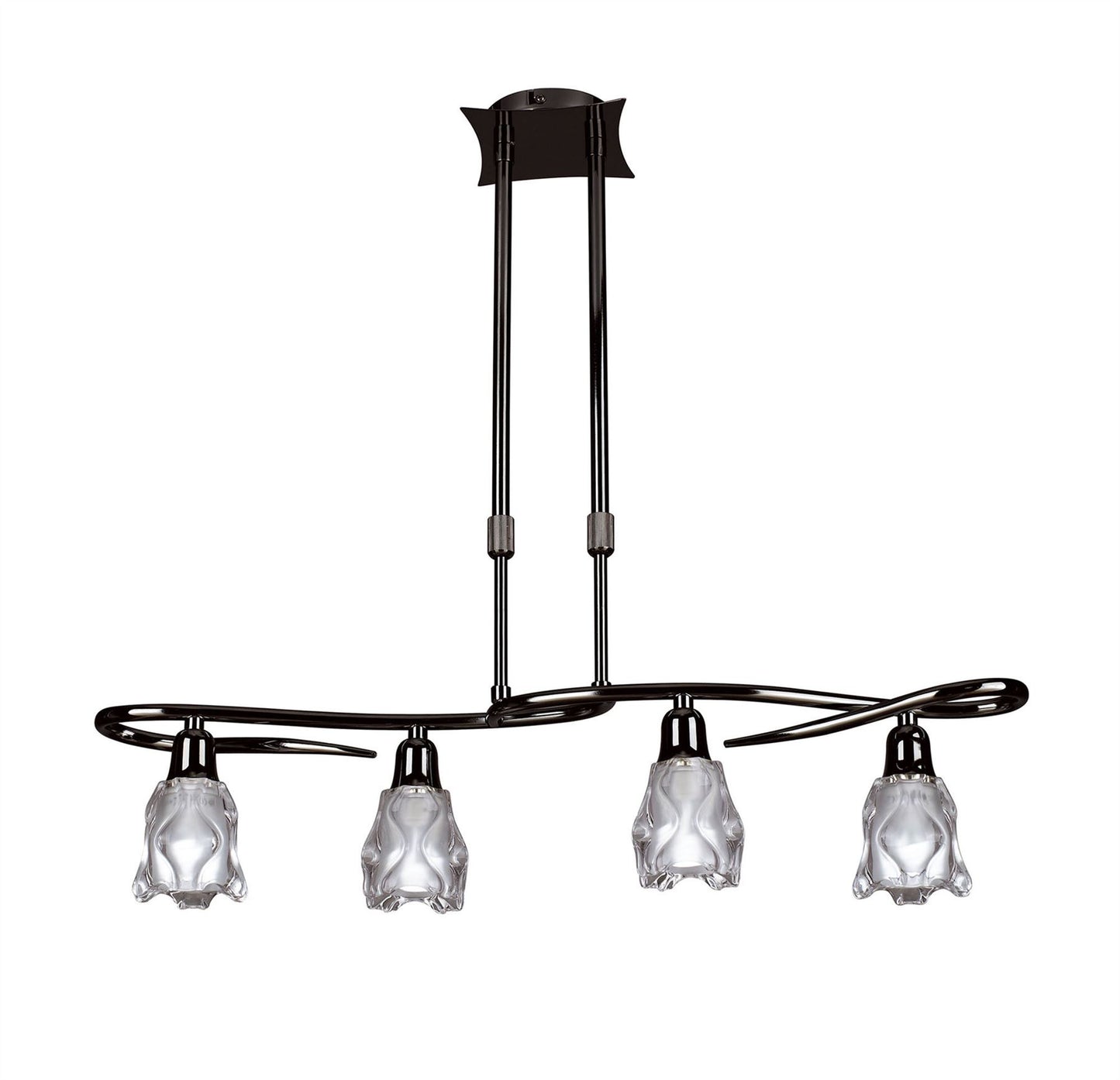 Mantra Amel Telescopic 4 Light L1, SGU10 Bar, Black Chrome, CFL Lamps INCLUDED