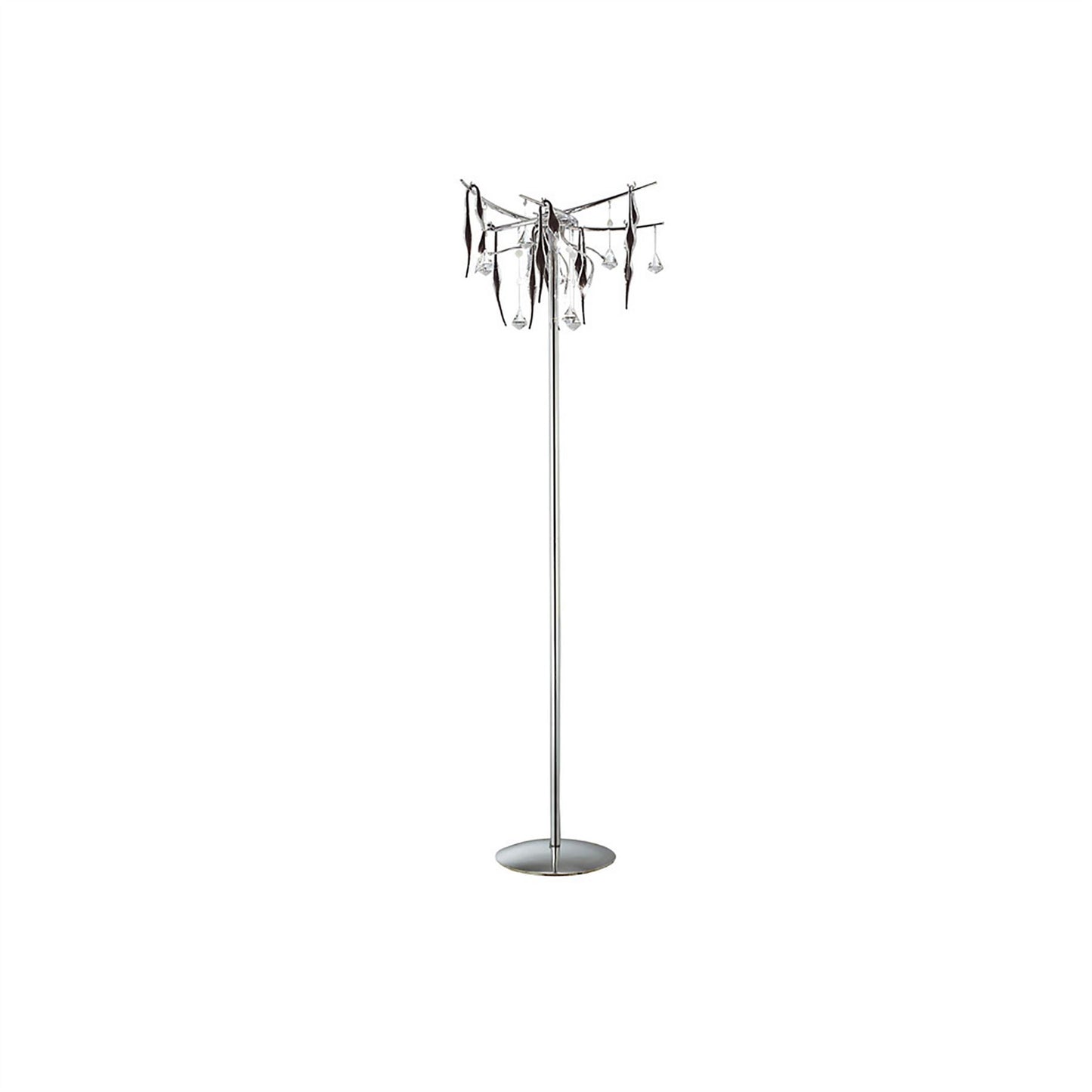 Diyas Cygnet Floor Lamp 6 Light G4 Polished Chrome/Black Glass/Crystal, NOT LED/CFL Compatible Item Weight: 15kg