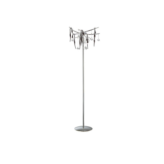 Diyas Cygnet Floor Lamp 6 Light G4 Polished Chrome/Black Glass/Crystal, NOT LED/CFL Compatible Item Weight: 15kg