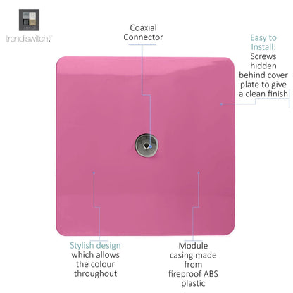 Trendi Artistic Modern Glossy Tactile TV Socket Pink