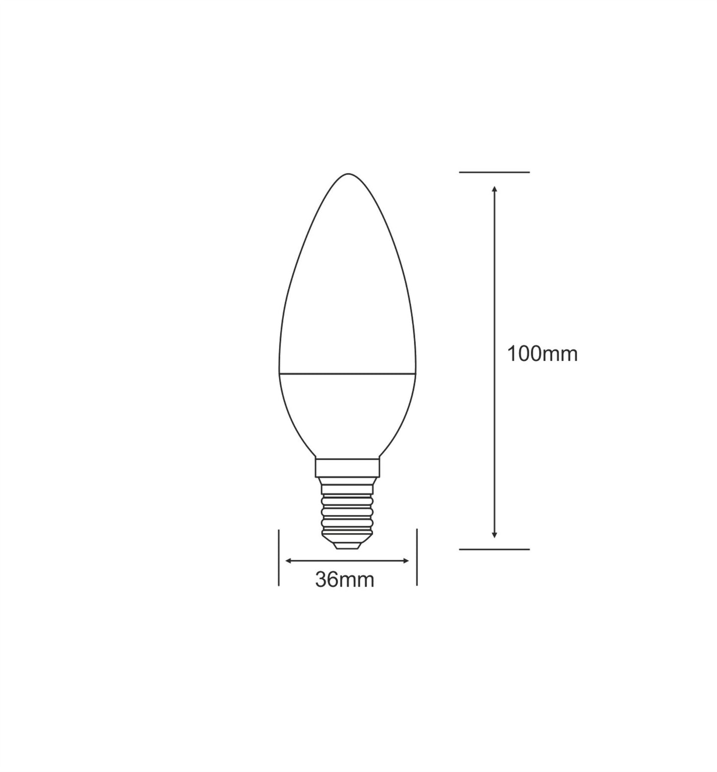 Luxram Value LED Candle E14 2W Warm White 3000K 180lm LED