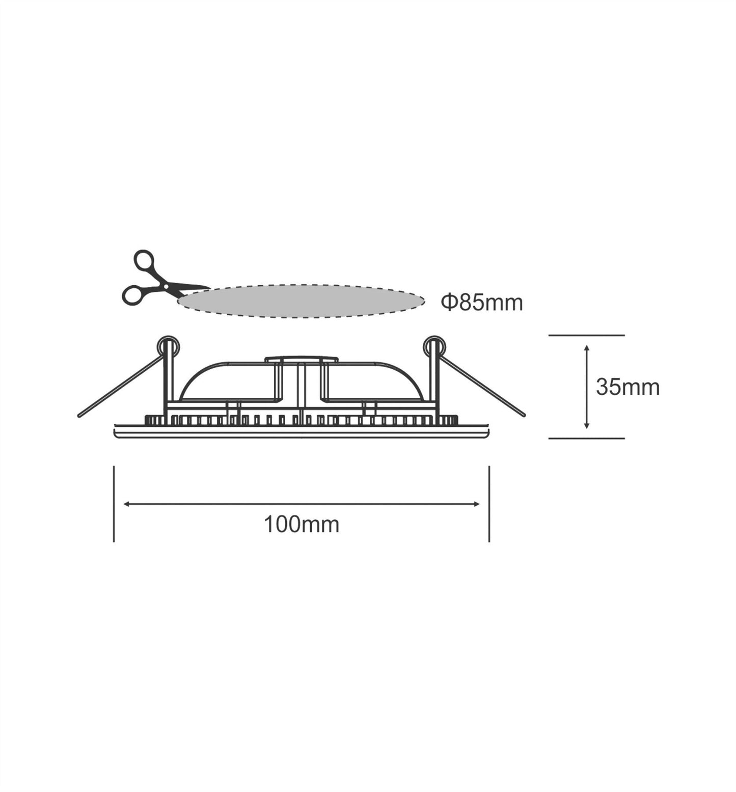Techtouch Intego Ultra-Slim Round Small 8W Cool White 200lm, Cut Out: 85mm, 3yrs Warranty Recessed
