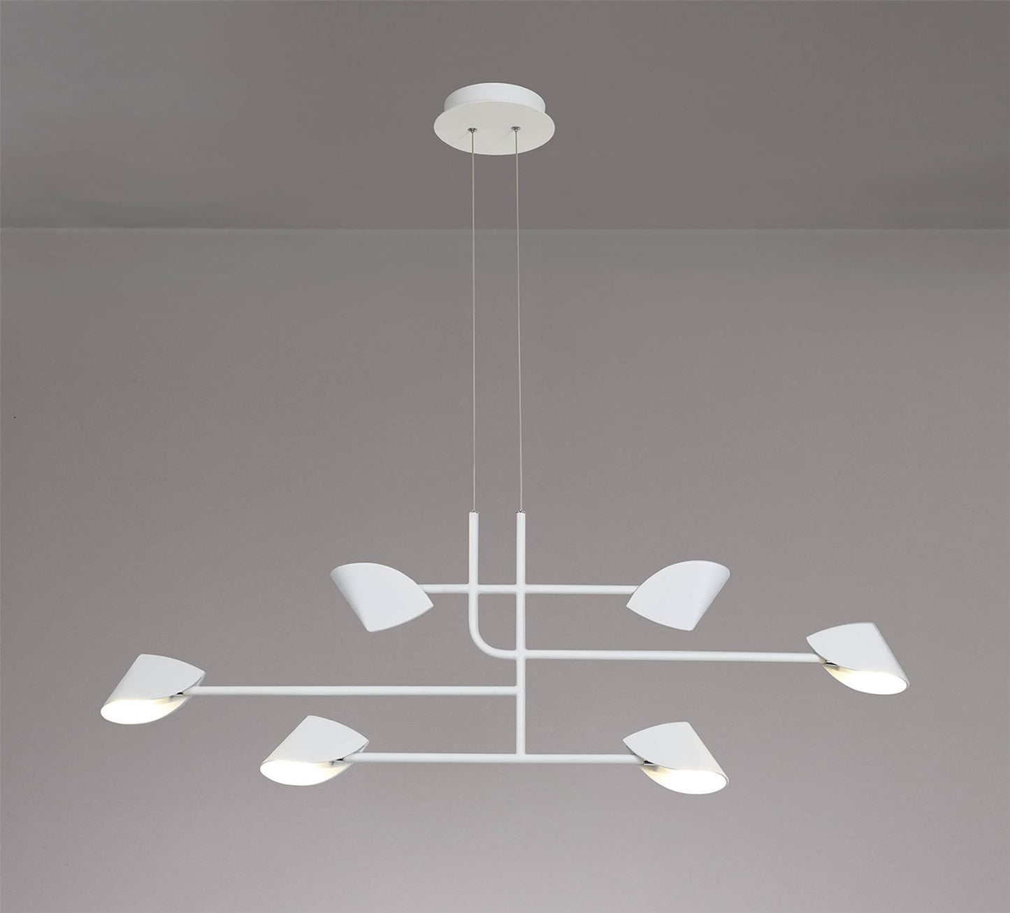 Mantra Capuccina 6 Light Linear Pendant, 45W LED, 3000K, 3100lm, White, 3yrs Warranty