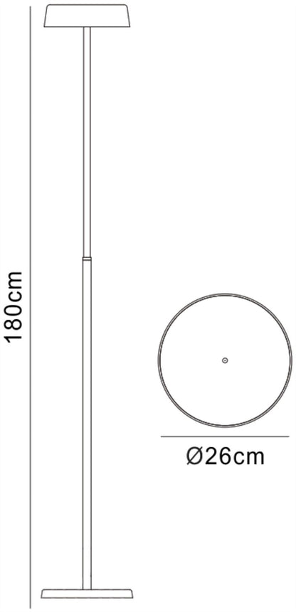 Mantra Noa Floor Lamp 2 Light 21W Down 9W Up LED 3000K, 3000lm, Touch Dimmer, Matt White/Beech, 3yrs Warranty