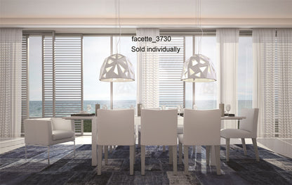 Mantra M3730 Facette Pendant 1 Light E27, Gloss White/Polished Chrome