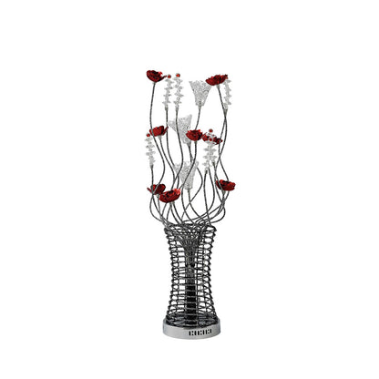 Diyas Home Rouge Aluminium (DH) Rouge Crystal Table Lamp 5 Light G4 Black/Red/Chrome, NOT LED/CFL Compatible