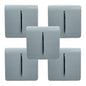 Trendi 1 Gang 2 Way 240V Screwless Artistic Modern Glossy 10 Amp Chrome Rocker Electrical Wall Light Switch in Cool Grey (5 pack)