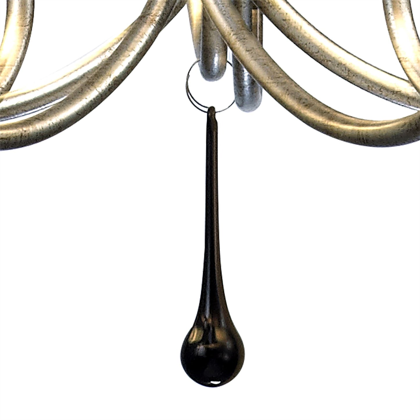 Mantra M6208 Paola Pendant 70cm Round, 5 x E14 (Max 40W), Silver Painting, Black Shades
