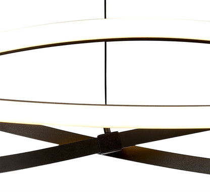 Mantra M5390 Infinity Pendant 42W LED 2800K, 3400lm, Brown Oxide/White Acrylic, 3yrs Warranty