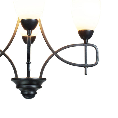 Diyas San Marino 40cm  4 Light E14 Tex/Pewter/Frosted Glass Ceiling Pendant Light Fitting