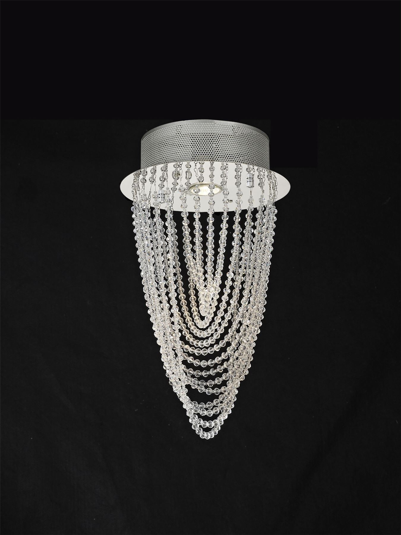 Diyas Camilla 25cm  Round 1 Light GU10 Polished Chrome/Crystal Ceiling Light Fitting