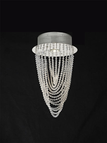 Diyas Camilla 25cm  Round 1 Light GU10 Polished Chrome/Crystal Ceiling Light Fitting