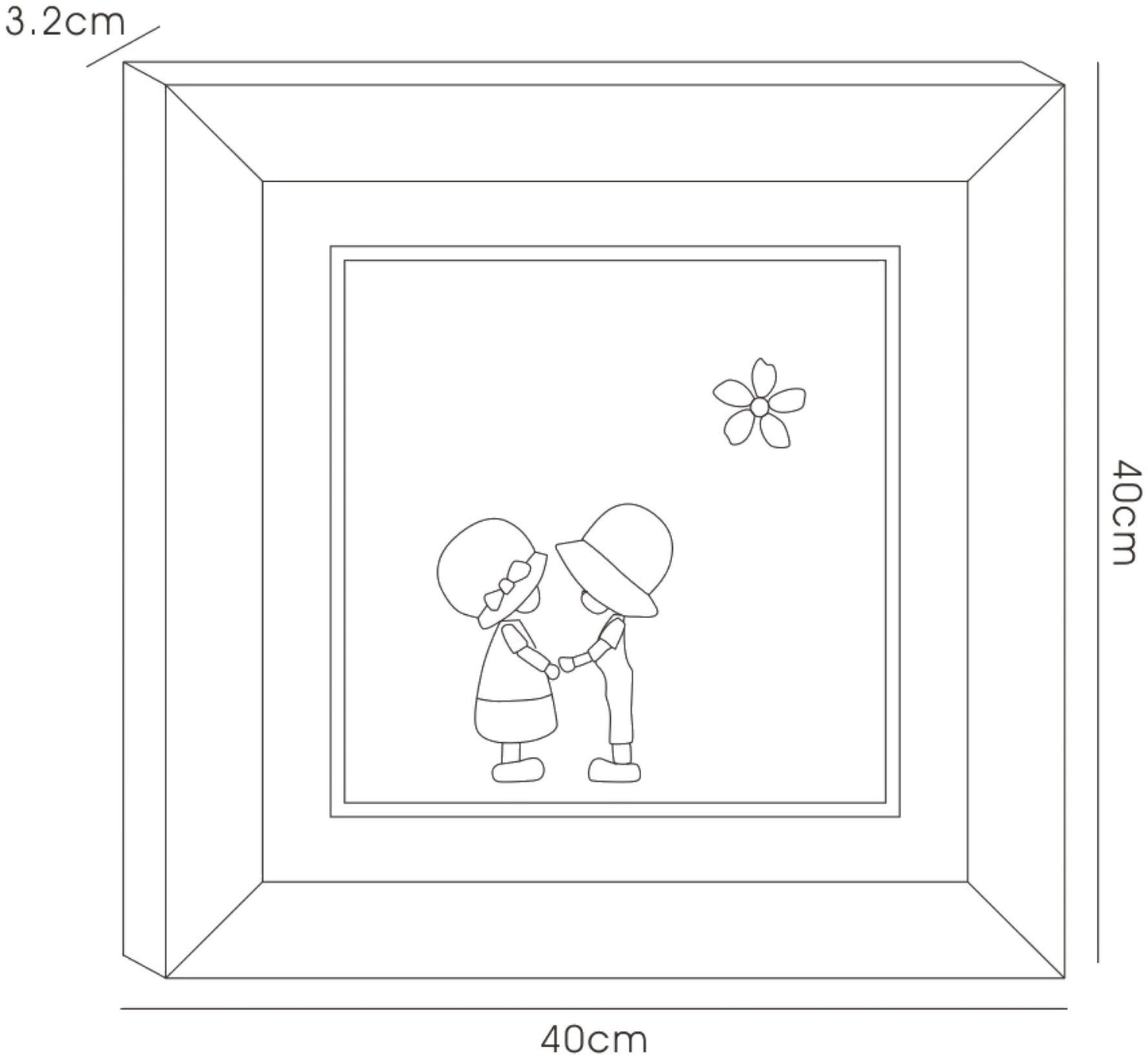 Diyas Home Crystal Wall Art (DH) Emotion Boy and Girl, Black Frame, Amber, Blue, Clear, Red Crystal Framed
