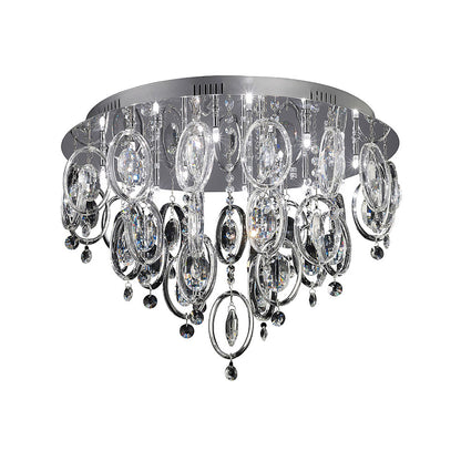 Diyas Solana 59cm  18 Light G4 Polished Chrome/Crystal, NOT LED/CFL Compatible Ceiling Light Fitting