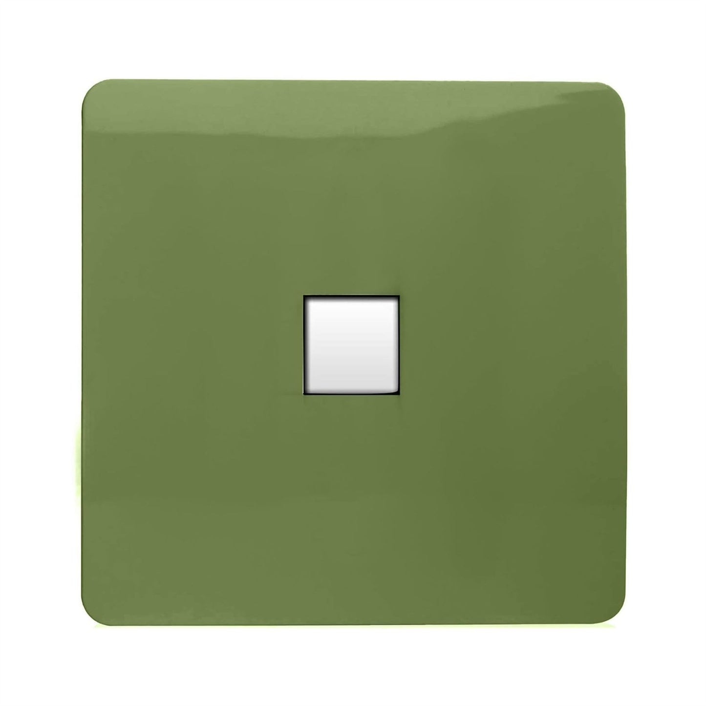 Trendi Artistic Modern Glossy Tactile RJ45 Cat 5e Ethernet Socket Moss Green