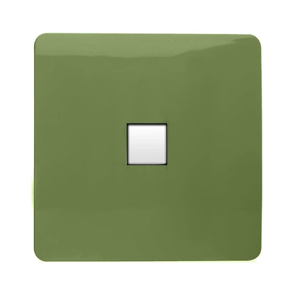Trendi Artistic Modern Glossy Tactile RJ45 Cat 5e Ethernet Socket Moss Green