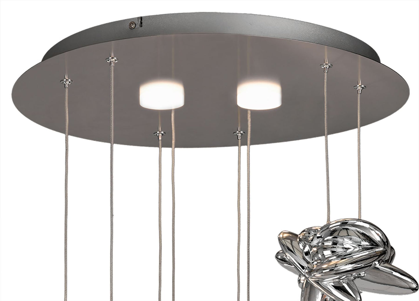 Mantra M5903 Nido Pendant 45cm Round 4 + 2 Lights 24W + 10W LED 3000K, 2800lm, Chrome, 3yrs Warranty