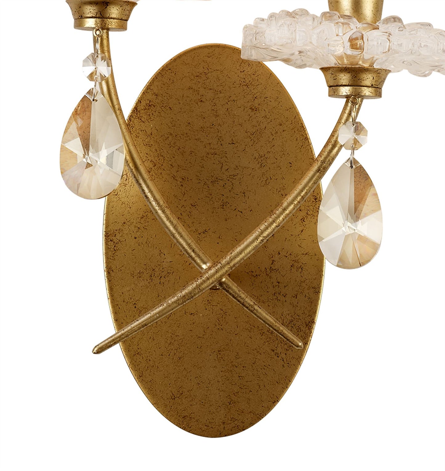 Mantra Sophie GP M6294 Sophie Wall Light, 2 x E14 (Max 20W), Gold Painting, Cream Shades