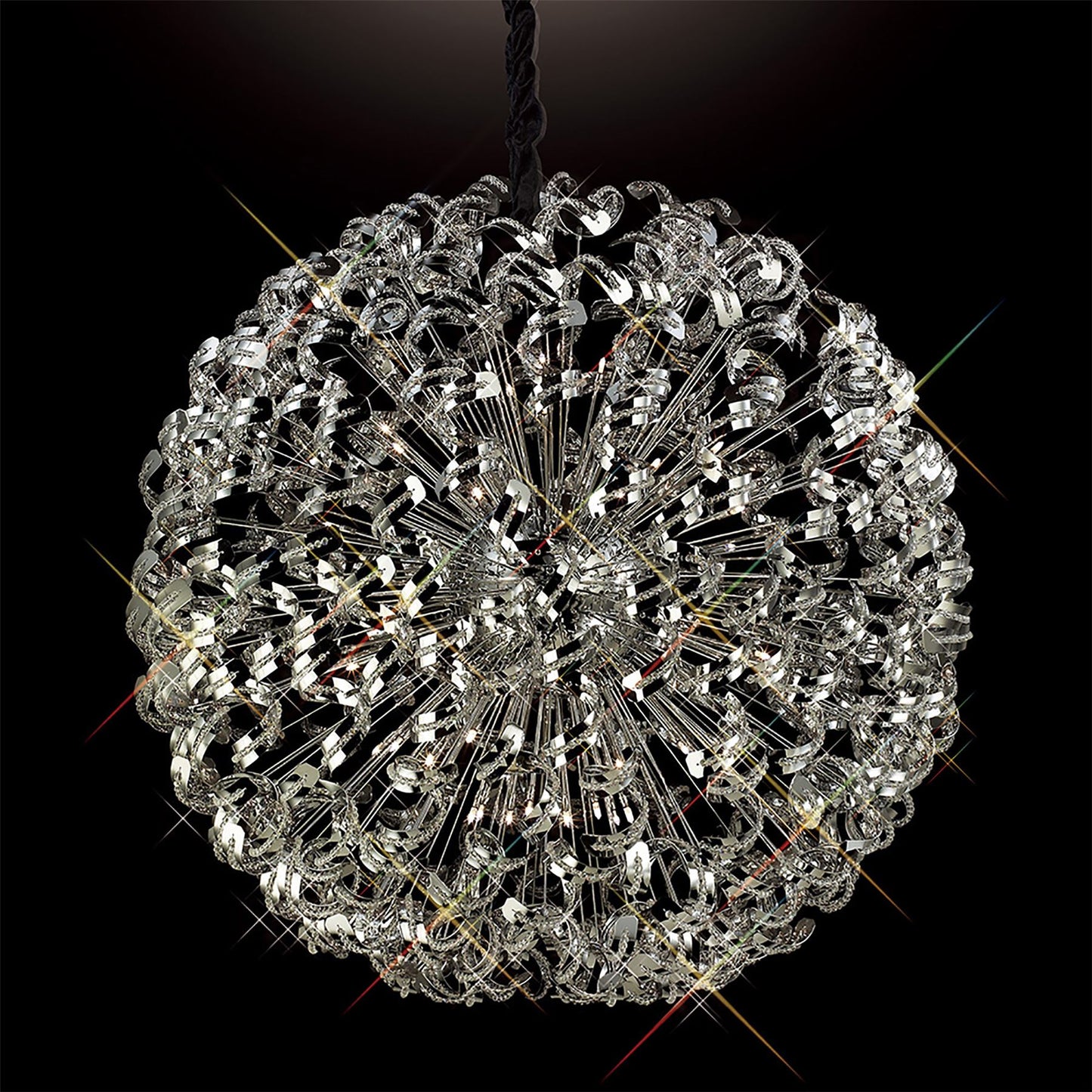 Diyas Esme 120cm  54 Light G4 Polished Chrome/Crystal, NOT LED/CFL Compatible Item Weight: 40kg Ceiling Pendant Light Fitting
