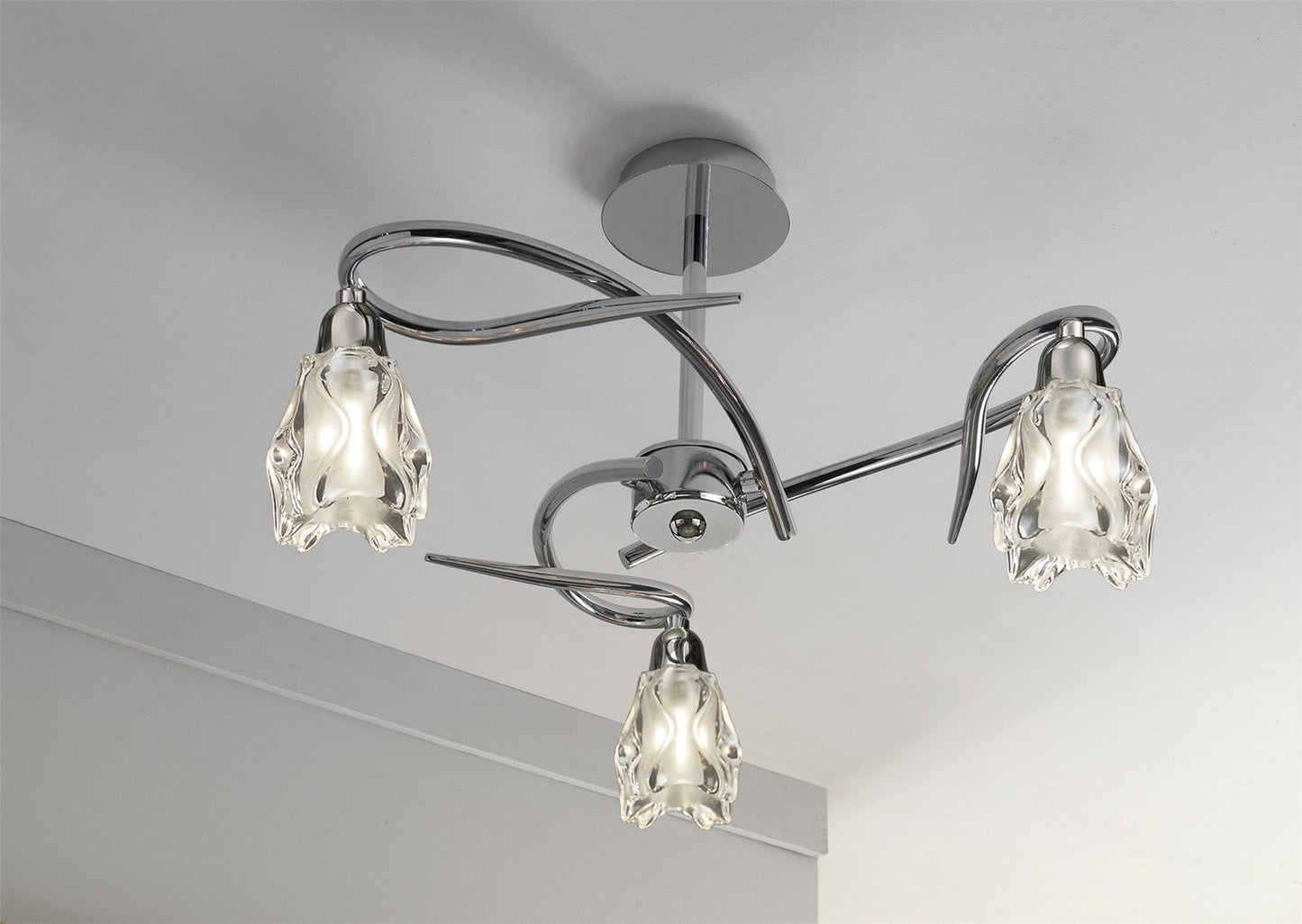 Mantra Amel 42cm Ceiling E14 3 Light Polished Chrome