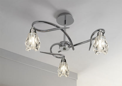 Mantra Amel 42cm Ceiling E14 3 Light Polished Chrome