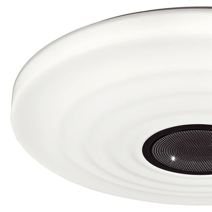 Mantra Fusion Fusion M5878 Ondas 60W LED Tunable White 3000K-6000K 4200lm, Dimmable Flush Ceiling Light with Built In 10W Speaker, Bluetooth Connection/Remote Control