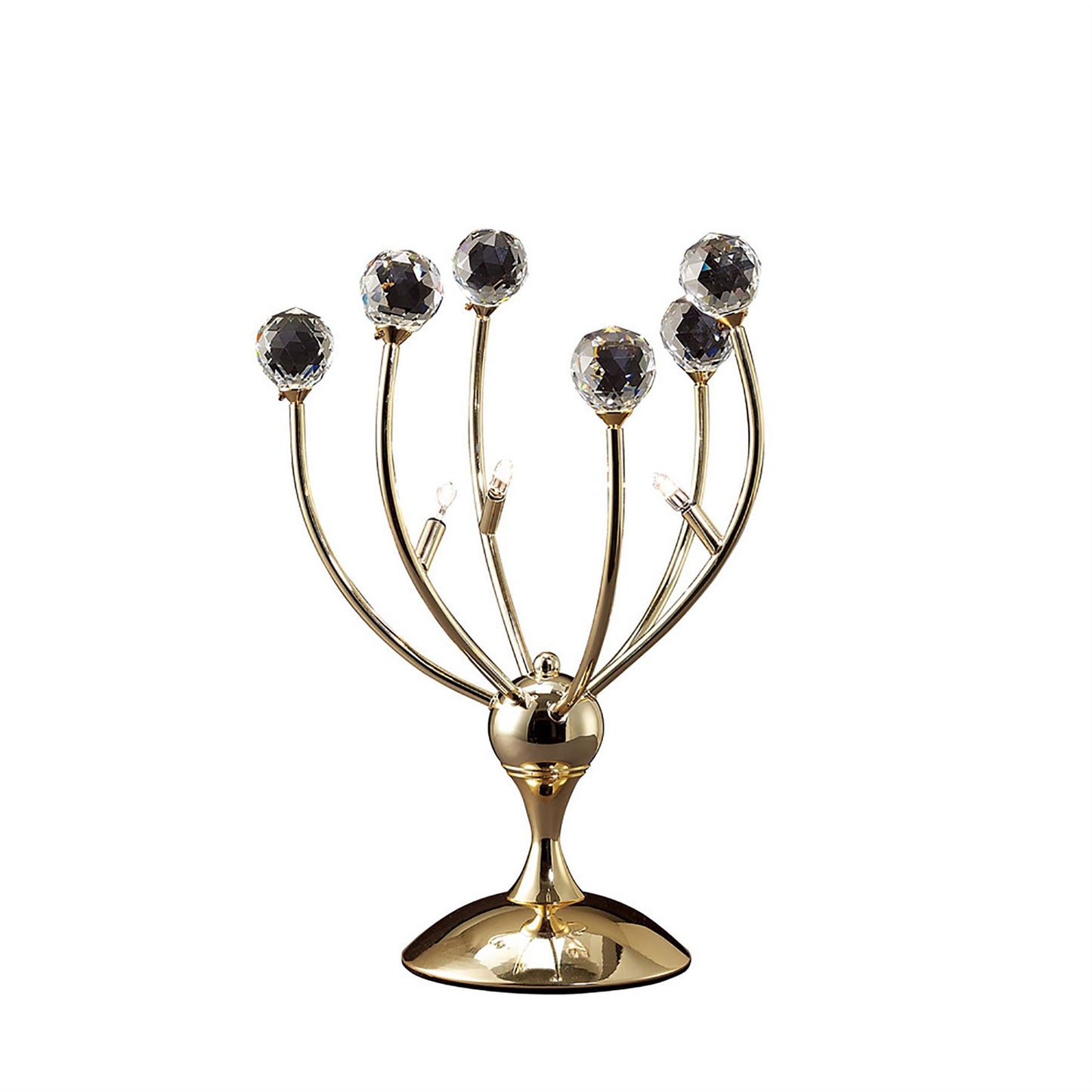 Diyas Xeena Crystal Table Lamp 3 Light G4 French Gold, NOT LED/CFL Compatible